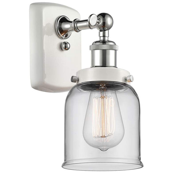 Ballston Urban Bell 5" Incandescent Sconce - White & Chrome - Clear