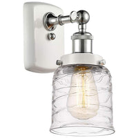 Ballston Urban Bell 5" Incandescent Sconce - White & Chrome - Swirl