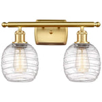 Belfast 2 Light 16" Bath Light - Satin Gold - Deco Swirl Shade