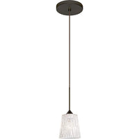 Besa Nico 4 3 1/2"W Bronze Glitter Stone Glass Mini Pendant