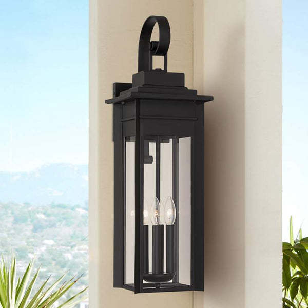 Bransford 28 1/4" High Black Metal Outdoor Wall Light