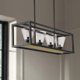 Callan 38" Wide Bronze 4-Light Rectangular Island Pendant