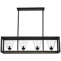 Callan 38" Wide Bronze 4-Light Rectangular Island Pendant