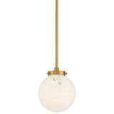 Candida 7" Wide Gold and Crackle Glass Globe Modern Mini-Pendant Light