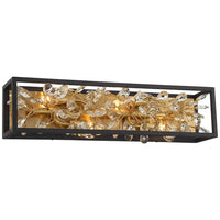 Carrine 24" Wide Black and Gold Plated 4-Light Bath Light