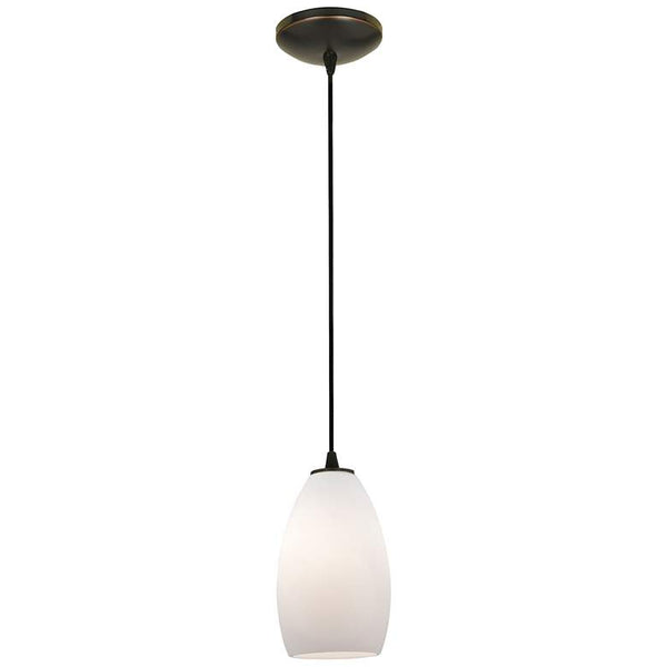 Champagne - Cord - Oil Rubbed Bronze Finish - Opal Glass Shade
