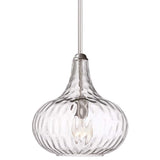 Cora 11" Wide Matte Hammered Glass Mini Pendant