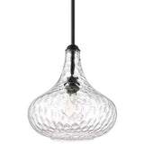 Cora 11" Wide Matte Hammered Glass Mini Pendant