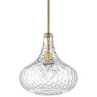 Cora 11" Wide Matte Hammered Glass Mini Pendant