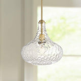 Cora 11" Wide Matte Hammered Glass Mini Pendant