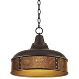 Crocodile Faux Leather 15" Wide Benson Bronze Pendant Light