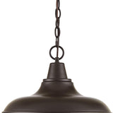 Crocodile Faux Leather 15" Wide Benson Bronze Pendant Light