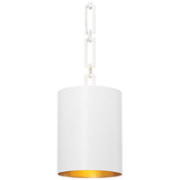 Crystorama Alston 8" Wide Matte White and Gold Mini Pendant