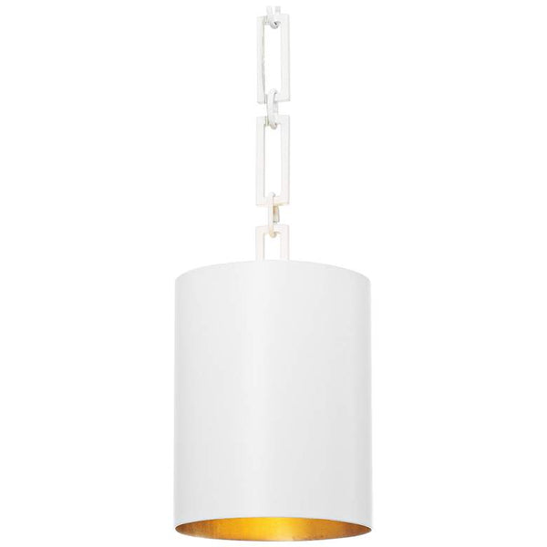 Crystorama Alston 8" Wide Matte White and Gold Mini Pendant