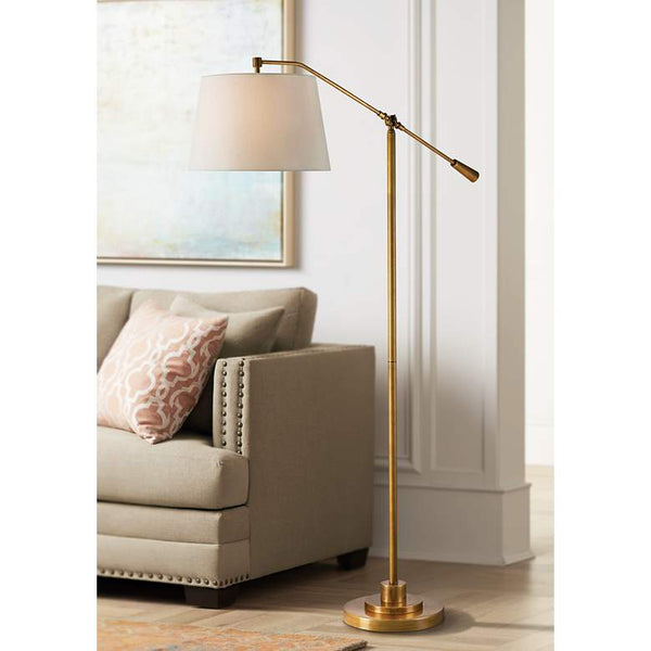 Currey and Company Maxstoke Brass Adjustable Floor Lamp