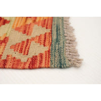 Flat-weave Sivas Navy, Red Wool Soft Kilim