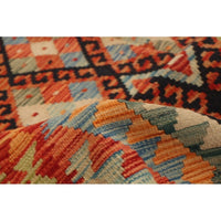 Flat-weave Sivas Navy, Red Wool Soft Kilim