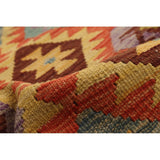 Anne Hathaway Collection Flat-weave Sivas Multi Color Wool Kilim Rug