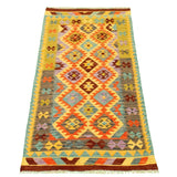 Anne Hathaway Collection Flat-weave Sivas Multi Color Wool Kilim Rug