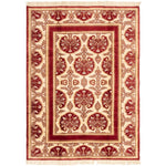 Hand-knotted Melis Vintage Cream, Red Wool Soft Rug