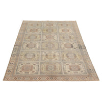 Hand-knotted Antalya Vintage Light Khaki Wool Soft Rug