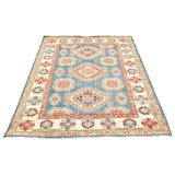 Hand-knotted Finest Gazni Blue Wool Soft Rug