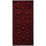 Hand-knotted Rizbaft Dark Red Wool Soft Rug