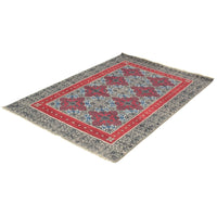 Hand-knotted Signature Collection Red, Grey Wool Soft Rug