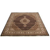 Hand-knotted Tabriz Haj Jalili Black Wool Soft Rug