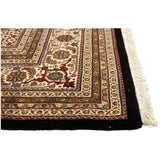 Hand-knotted Tabriz Haj Jalili Black Wool Soft Rug