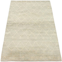 Hand-knotted Tangier Green Wool Soft Rug