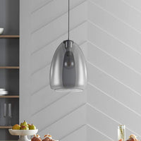 Eglo Alobrase 8 3/4" Wide Matte Black Modern Pendant Light