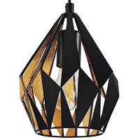 Eglo Carlton 3 7 1/4" Wide Black and Gold Modern Mini Pendant Light