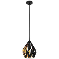 Eglo Carlton 3 7 1/4" Wide Black and Gold Modern Mini Pendant Light