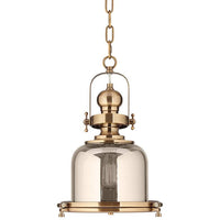 Elida Antique Brass 11" Wide Chrome Glass Mini Pendant Light