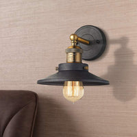 English Pub 8"H Brass and Tarnished Graphite Wall Sconce
