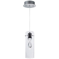 ET2 Solitaire 4 1/4" Wide Chrome Crystal LED Mini Pendant