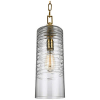 Feiss Elmore 6" Wide Burnished Brass Cylinder Mini Pendant