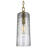 Feiss Elmore 6" Wide Burnished Brass Cylinder Mini Pendant