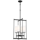 First Avenue 15 1/2" Wide Black and White Glass 4-Light Pendant Light