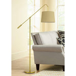 Fishing Rod Antique Brass Adjustable Task Floor Lamp