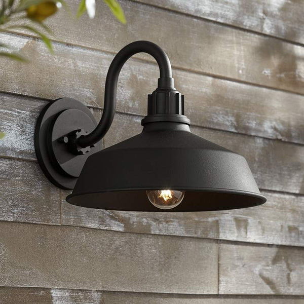 Franklin Iron Works Arnett 10 1/2" High Black Outdoor Wall Light