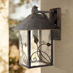 French Garden 15" High Seeded Glass and Bronze Outdoor Wall Light