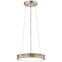 Fusion™ Bevel 12 1/2"W Brushed Brass LED Pendant Light