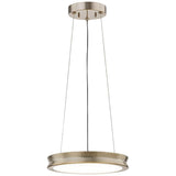 Fusion™ Bevel 12 1/2"W Brushed Brass LED Pendant Light