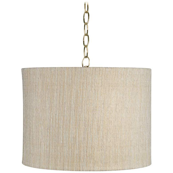 Gold and Silver 15" Wide Antique Brass Shaded Pendant Light