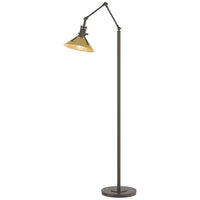 Henry Floor Lamp - Dark Smoke Finish - Modern Brass Accents