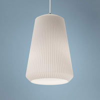 Isla 11" Wide Frosted White Ribbed Glass Mini Pendant