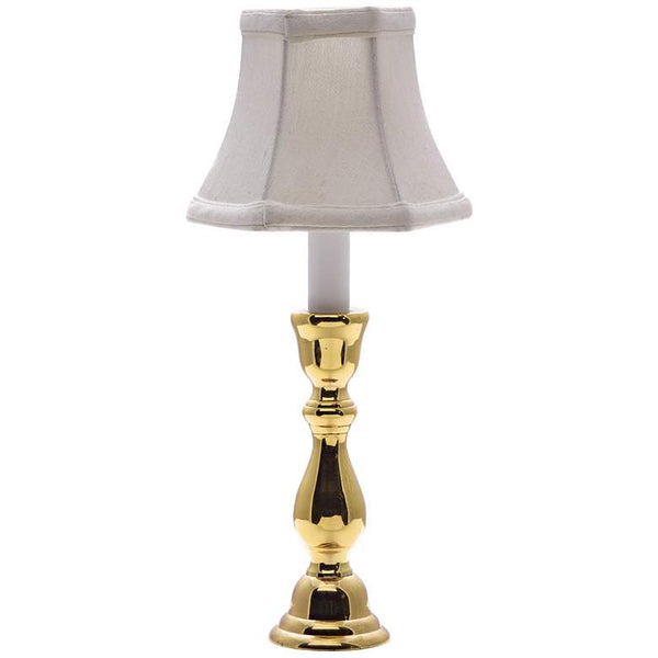 Solid Brass White Shade Window Light Accent Table Lamp