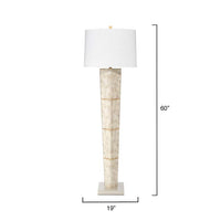 Jamie Young Spectacle Soft Gray Horn Lacquer Floor Lamp